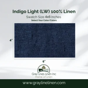 Indigo Light Linen Fabric Swatches